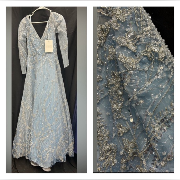 Mac Duggal 20516 NWT Elegant Blue Evening Gown One-of-a-kind - Picture 5 of 5